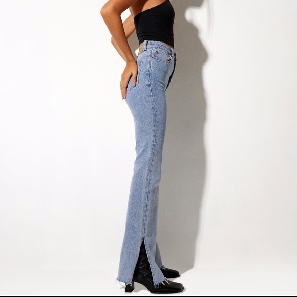 Motel Rocks Split Bootleg Jean in Light Wash - Picture 5 of 5